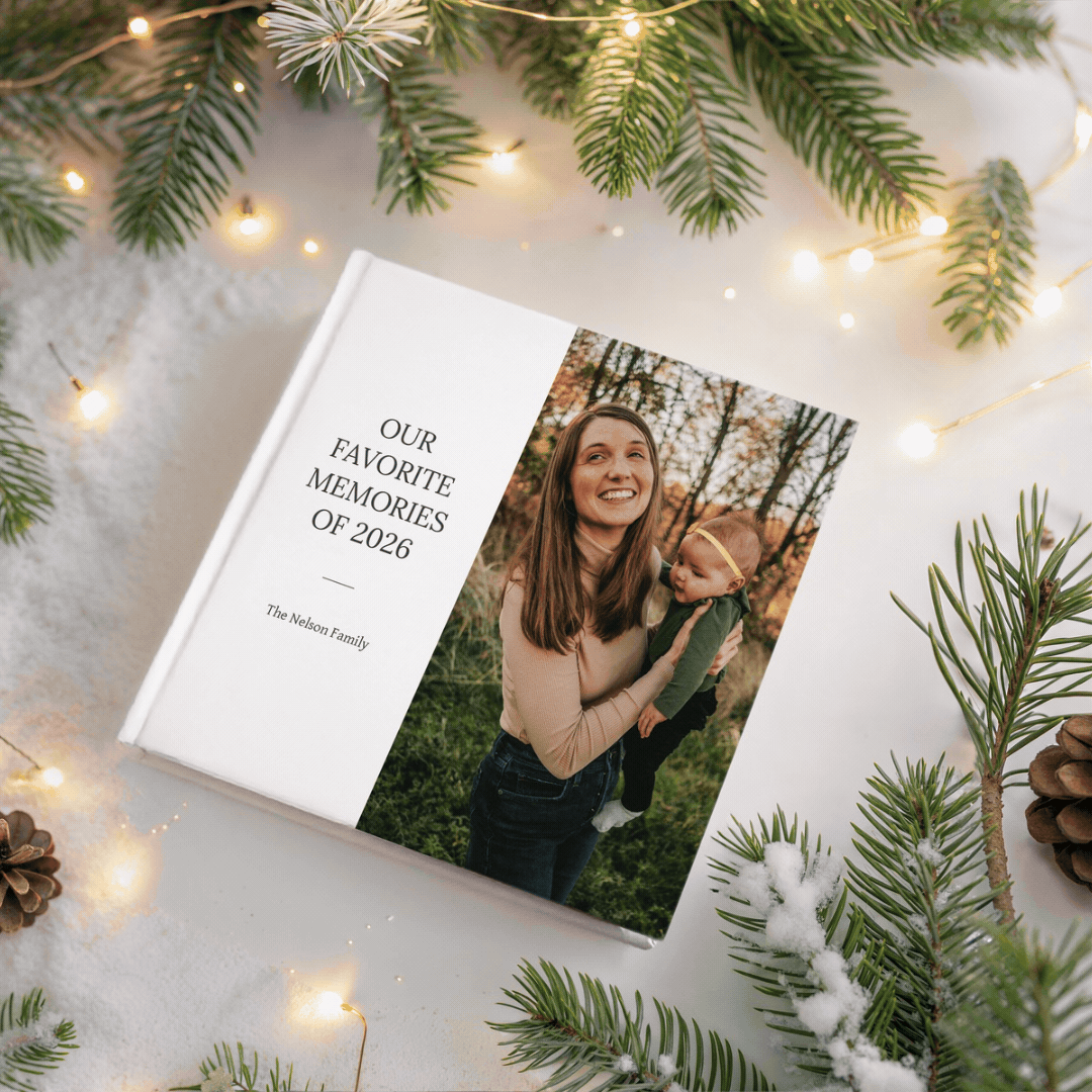 Paper Culture wedding photobook with 'Our Big Day' cover, shown open and closed