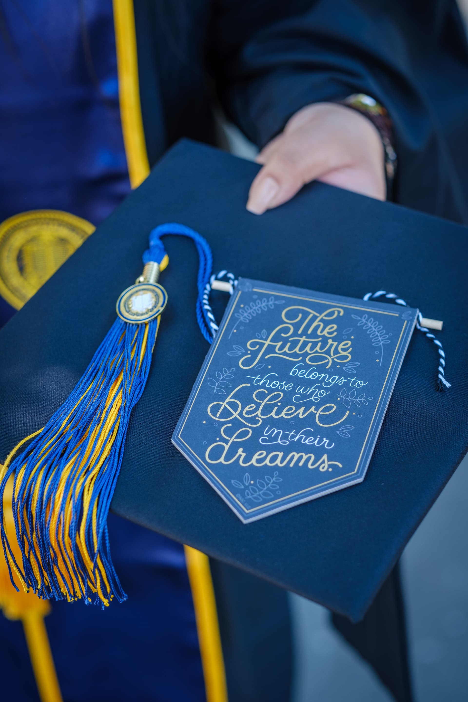 Commemorate your achievements with close-up detail shots of your graduation swag