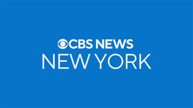 Logo of CBS News New York on a blue background.