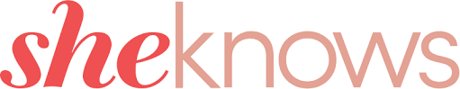 Logo of 'she knows' in red cursive font on a white background.