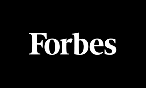 Logo of Forbes magazine in black serif font.