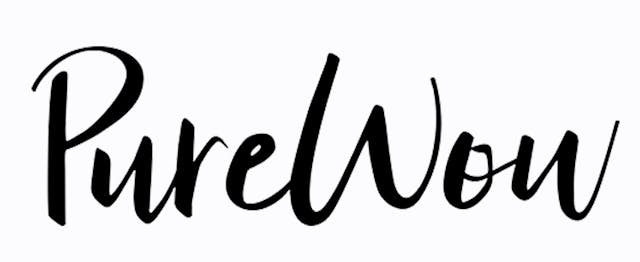 Logo of PureWow in elegant black script lettering.