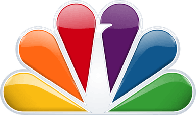Colorful peacock-like logo with abstract shapes.