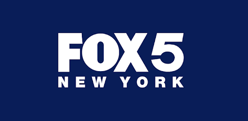 Logo of FOX 5 New York on a blue background.