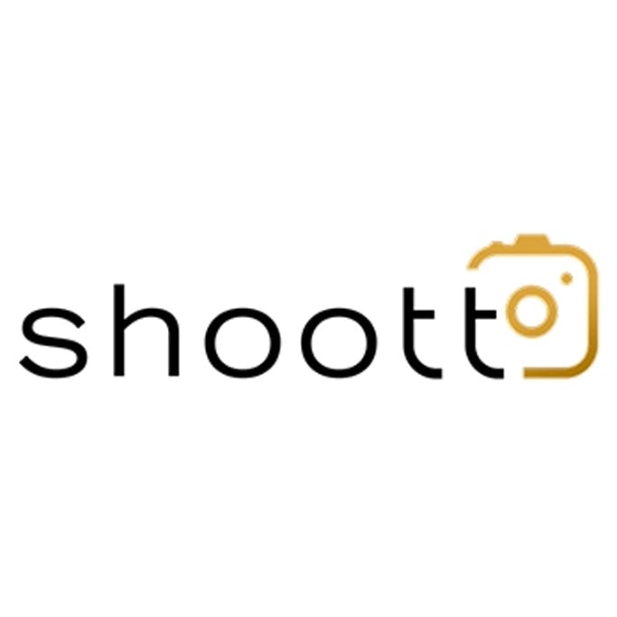 Logo of "shoott" featuring stylized text and a camera icon.