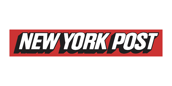 Logo of the New York Post on a red and black background.