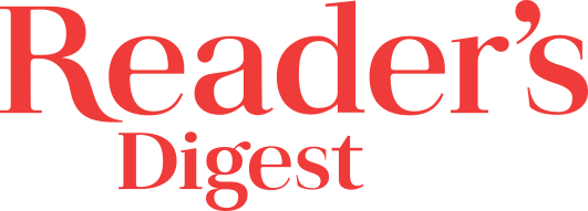 Logo of Reader's Digest in bold red serif font.